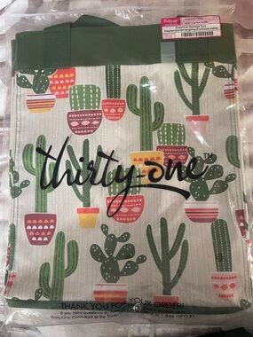 New thirty-one Cactus print essential storage tote